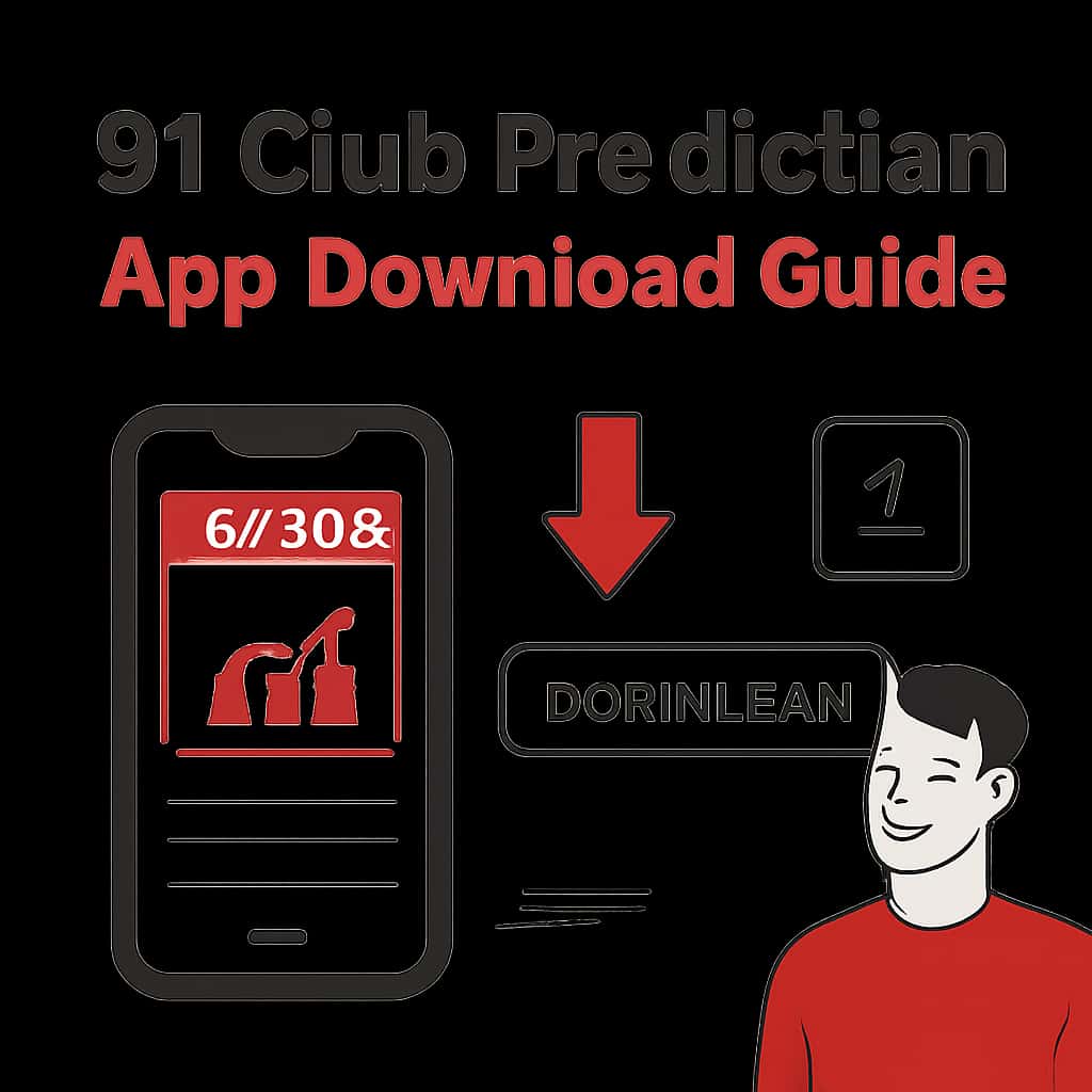 A visual aid detailing the steps for downloading the 91 Club Prediction App.