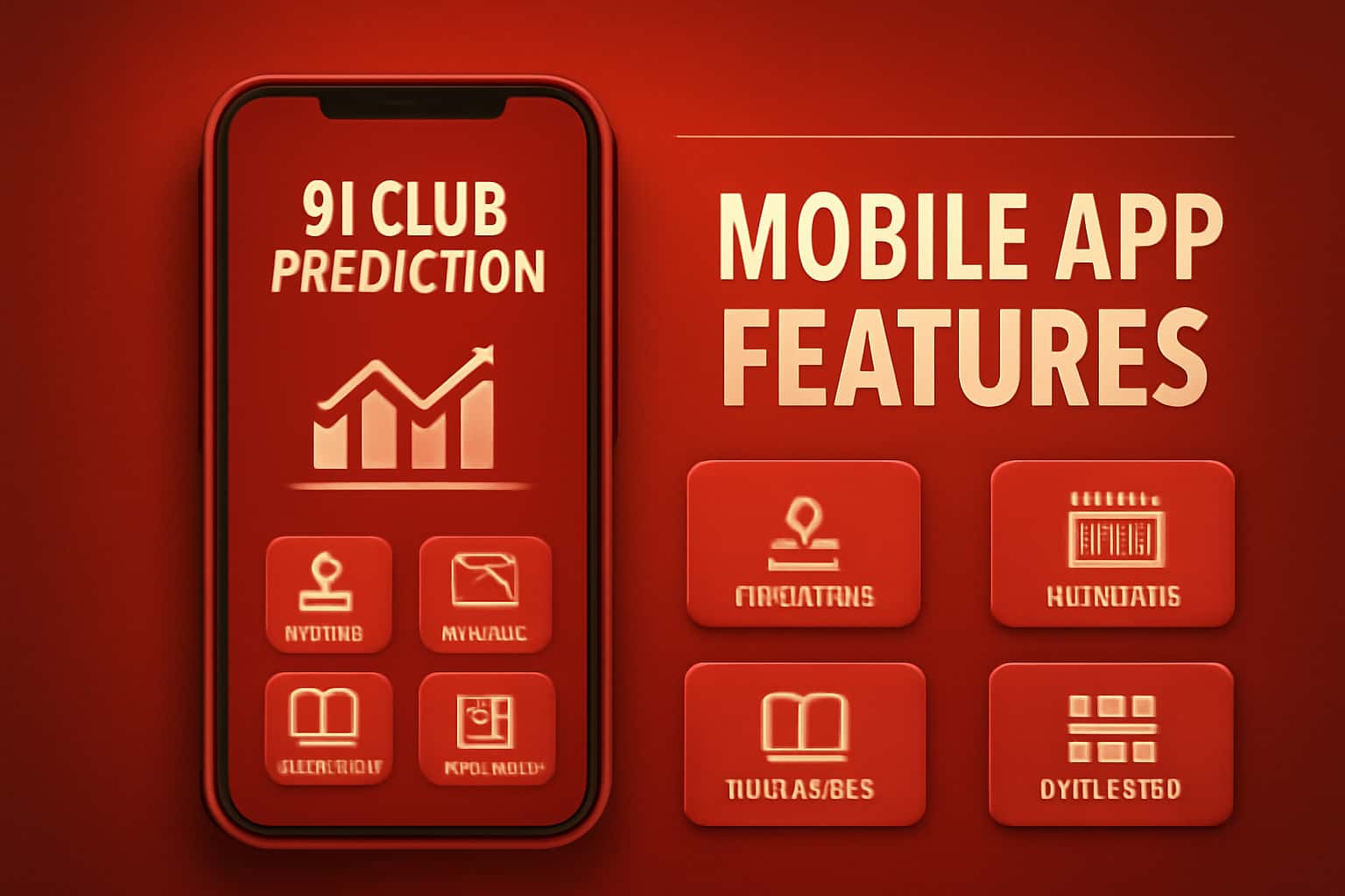 Informational scene showcasing 91 Club Prediction Mobile App Features.