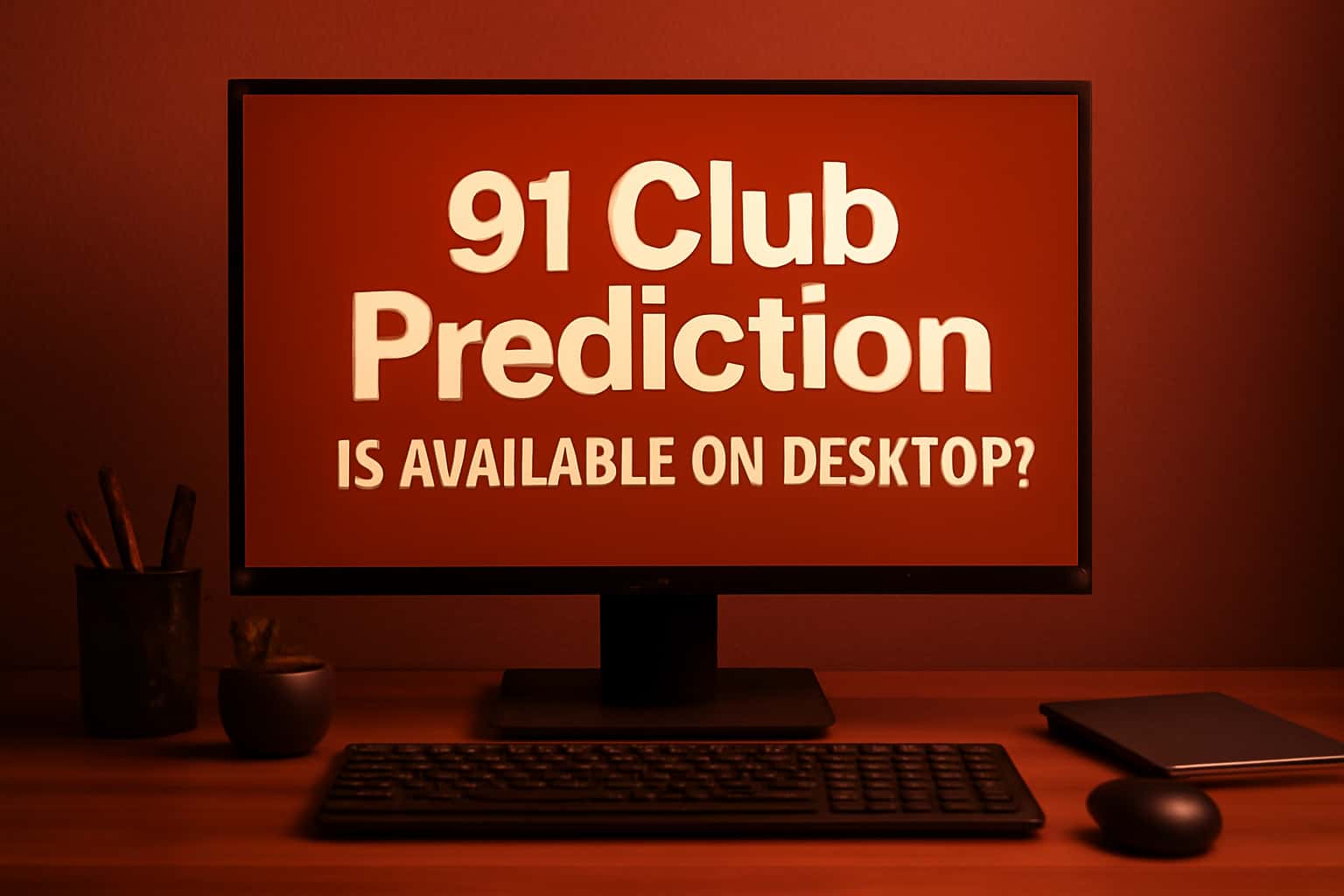 An informational scene depicting desktop access for 91 Club Prediction.