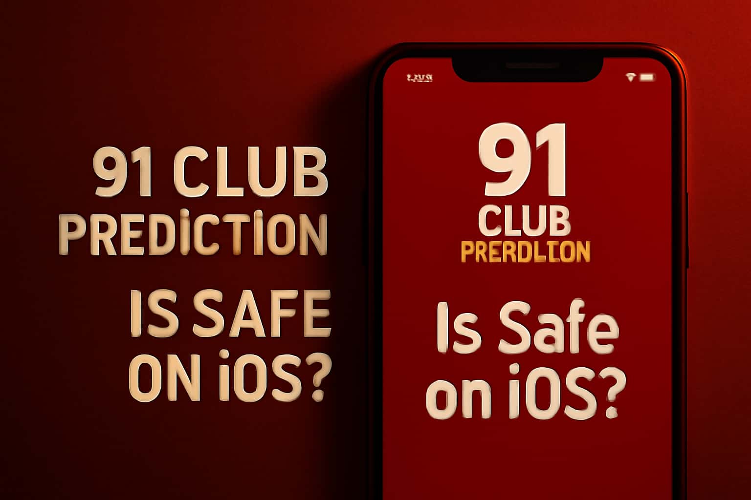 Informational scene for 91 Club Prediction app safety on iOS.
