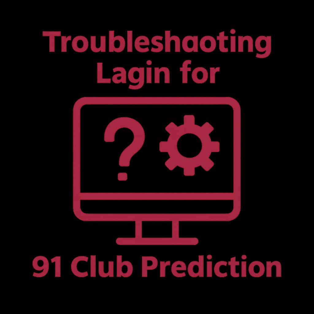 A professional badge illustrating troubleshooting for 91 Club Prediction login.